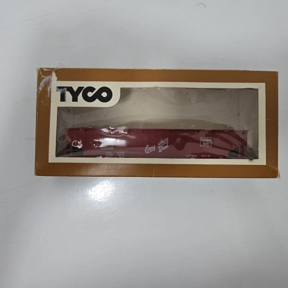 Vintage TYCO HO Scale Freight Car Lot Southern Log Car & CB&Q Hopper w/ Boxes